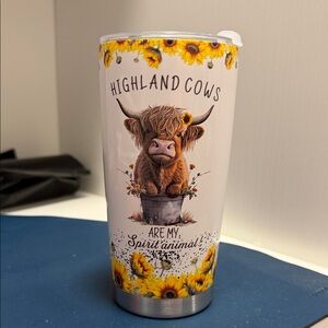 Highland Cow Tumbler with Lid